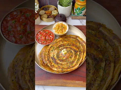 Rajasthani Lachha Aloo Pyaz Ka Paratha😍 #shorts #paratha #trending #viral