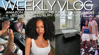 WEEKLY VLOG AMAZON HUMAN HAIR CROCHET HAIR FIND FOR THIN HAIR ORLANDO ROAD TRIP LUXURY HOTELS