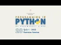 Python QUIZ 1 Revision Session 2025 Programming in Python I Session - 28