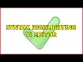 Syntax Highlighting vi editor
