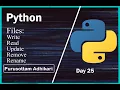 Python Files Write Read Update Remove Rename Day 25