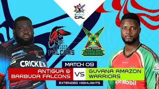 extended highlights antigua and barbuda falcons vs guyana amazon warriors cpl 2025