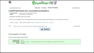 Java Practice It 6 8 scannerDeclarationError file processing scanner debugging