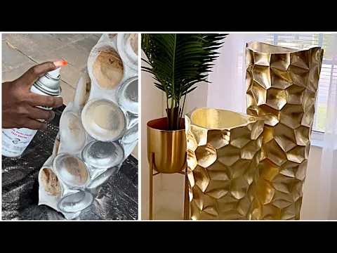 Download MP3 DIY HIGHEND VASE I FINALLY MADE Using CARDBOARD! DIY Cardboard Transformation