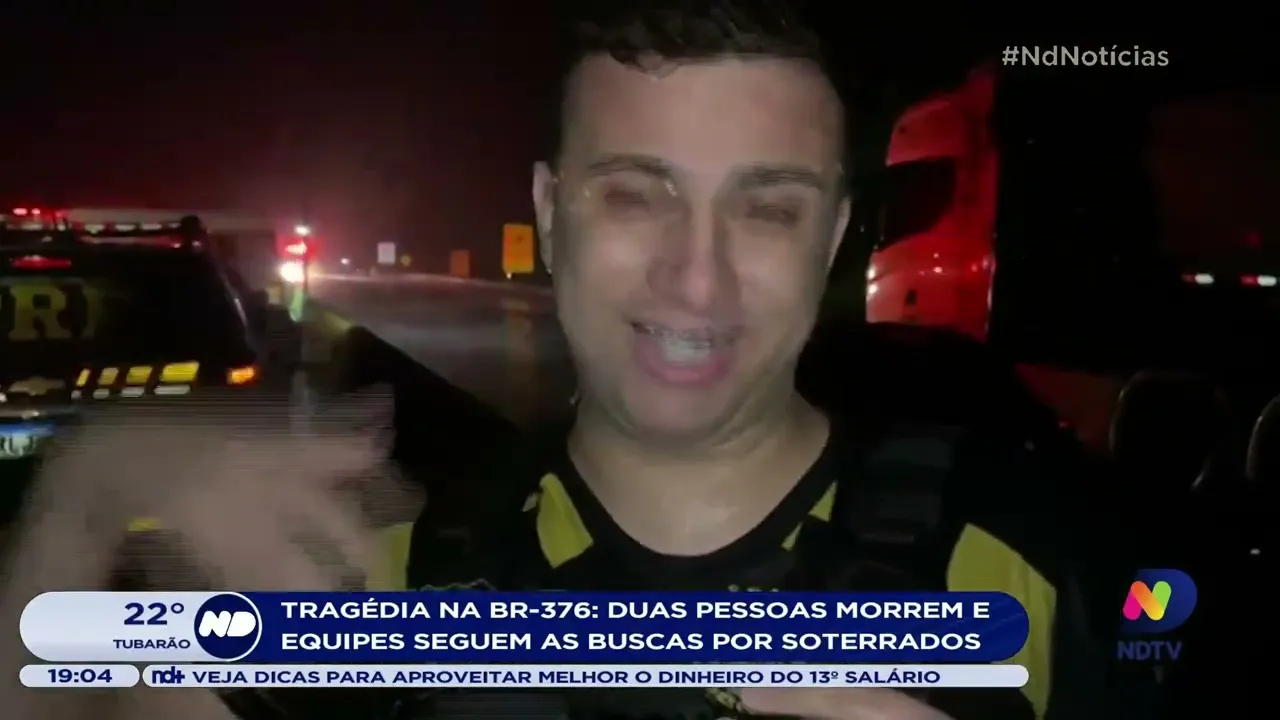 Deslizamento na BR-376: duas pessoas morreram e equipes seguem as buscas por soterrados