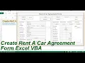 Create Rent A Car Agreement Form Excel VBA