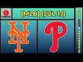 New York Mets vs Philadelphia Phillies MLB Baseball July 17 2026 Live SCOREBOARD EN VIVO