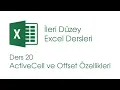 ActiveCell ve Offset Ozellikleri Ileri Duzey Excel Dersleri