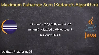 Maximum Subarray Sum Explained Kadane s Algorithm Fastest Approach for Coding Interviews
