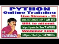 PYTHON Online Training Live Stream - 13 By Mr DURGA Sir