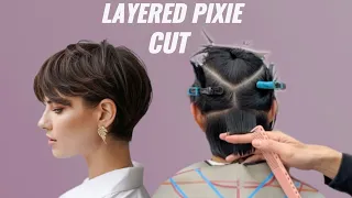 Layers Bob to Short Layered Pixie Professional Short Layered Pixie Haircut Tutorial Step-by-Step