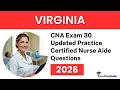 Pass the Virginia CNA Exam 2026 30 Updated Practice Certified Nurse Aide Questions Answers