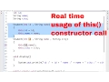 Real time usage of this constructor call How constructor chaining works in real time part 4