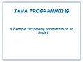 Example for passing parameters to an applet Applets in Telugu Lecture-4