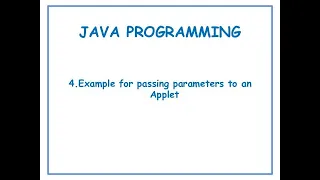 Example for passing parameters to an applet Applets in Telugu Lecture-4