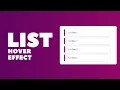 List items hover effect using html and css