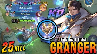 savage 25 kills granger best build gold lane build top 1 global granger mlbb