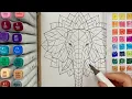 Geometric Elephant Coloring Full Length Unedited Cheap Markers ASMR