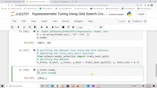 Hyperparameter Optimization Using Grid Search CV Method in Jupyter Notebook