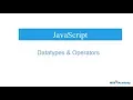 JavaScript Tutorial in Telugu Datatypes Operators Variables