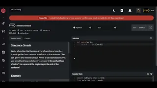 Codewars Sentence Smash Python 8 kyu