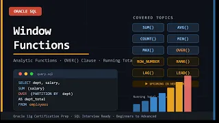 Oracle SQL Window Functions Tutorial for Beginners OVER PARTITION BY ORDER BY Explained