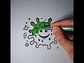 Cute Bacteria Drawing For Kids - Funny Coloring Sketch For Children Toddler Painting