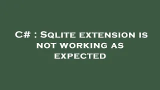 C Sqlite extension is not working as expected