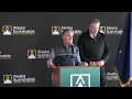 Gov Mike Dunleavy and U S Secretary of the Interior Doug Burgum in Anchorage