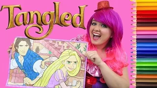 Coloring Tangled Rapunzel Flynn Rider GIANT Coloring Book Page Colored Pencil KiMMi THE CLOWN