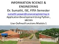 VTU PYTHON 18CS55 M1 L6 User Defined Functions