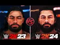 WWE 2K24 vs WWE 2K23 Graphics Faces Gameplay Comparison ARE GRAPHICS WORSE OR BETTER