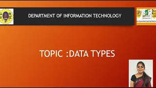 DATA TYPES OBJECT ORIENTED PROGRAMMING SNS INSTITUTIONS