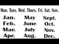 Abbreviations for Days and Months Learning Fun Show MLA Format
