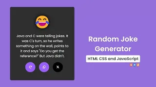 Random Joke Generator in HTML CSS JavaScript Doxa Dev