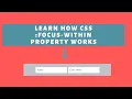 CSS FOCUS TUTORIAL How CSS focus-within pseudo class works