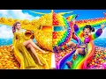 Lagu K-Pop Demon Hunters in a Sweet Rainbow and Golden Airplane! | KPop Demon Hunters Animation