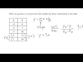 Writing Linear Equations From Function Tables