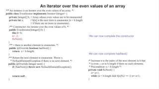2 An Iterator of even values in an Integer array