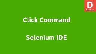 Selenium IDE Click command