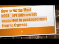How to Fix the Most NODE - OPTIONs are not supported in packaged apps Error in Cypress
