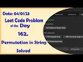 567 Permutation in String Leetcode Daily Challenge