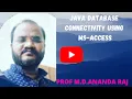 Java DataBase Connectivity using MS-ACCESS Java