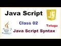 How to write java Script Syntax in Telugu Java Script Syntax VLR Training Class 02