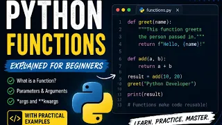 Python Functions for Beginners def Parameters Arguments return Explained