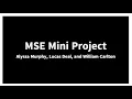 MSE 2001 Mini Project 1