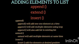 List in Python Part-3 Adding elements to List using append extend insert