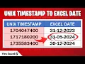 Convert Unix Timestamp to Excel Date