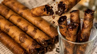 Crispy Chocolate wafers without Eggs Recipe by Chef Hafsa