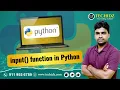 input function in Python Python Programming Tutorial TechidZ by Srinivas Garapati